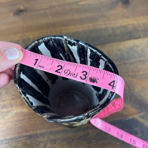 Japanese STYLE Swirl Ceramic 8" Vase Mingei Style Pottery Signed Tim Dunna? MCM - Picture 8 of 8